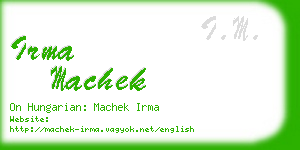 irma machek business card